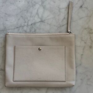 Theory leather clutch